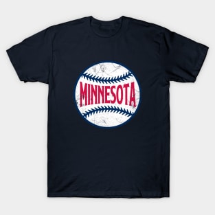 Minnesota Retro Baseball - Navy T-Shirt